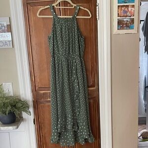 Green Polka Dot Women's Dress